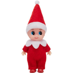 JOYIN Christmas Red Tiny Elf Doll Soft Plush Toy Doll for Christmas Decor  Xmas Gift  Xmas Clothing for Elf Doll
