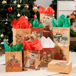 Joyin 15794, Gift wrap bag, Multicolour, Christmas, 24 pc(s)