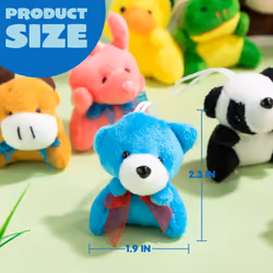 12 Pack Random Mini Animal Plush Toy Assortment (12 Units 3" Each),Bulk Stuffed Animals for Kids, Small Animals Plush Keychain Decoration, Carnival
