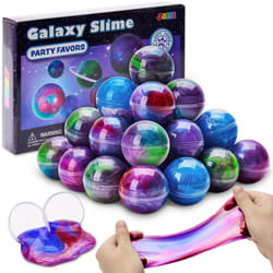 JOYIN Slime Party Favors  24 Pack Mixed Colors Galaxy Slime Ball Party Favors - Stretchy  Non-Sticky  Mess-Free  Stress Relief  and Safe for