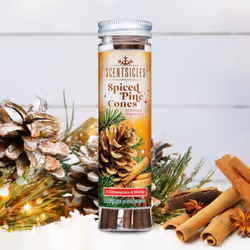 Scentsicles 6 Scented Christmas Tree Hanging Sticks Spiced Pine Cone