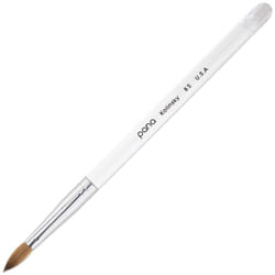 PANA Pure Kolinsky Hair Acrylic Nail Brush - Round Clear Acrylic Handle (Size 8) - Nail Brush for Acrylic Nail Application  Nail Extension