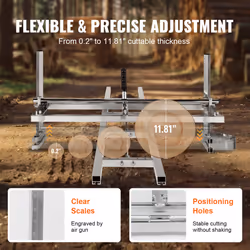 VEVOR Chainsaw Mill 14"-36" Guide Bar and 9 ft Aluminum Rail Mill Guide System