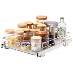 VEVOR 12""W x 17""D Pull Out Cabinet Organizer  Heavy Duty Slide Out Pantry Shelves  Chrome-Plated Steel Roll Out Drawers  Sliding Drawer Storage for