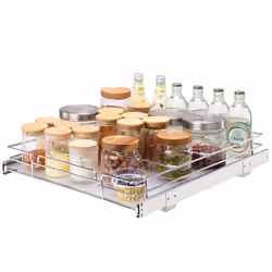 VEVOR 17""W x 21""D Pull Out Cabinet Organizer  Heavy Duty Slide Out Pantry Shelves  Chrome-Plated Steel Roll Out Drawers  Sl ...