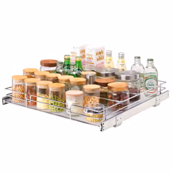 VEVOR 20""W x 21""D Pull Out Cabinet Organizer  Heavy Duty Slide Out Pantry Shelves  Chrome-Plated Steel Roll Out Drawers  Sl ...