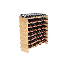 Vevor LSJJZZCPKD872TTK7V0 Bamboo Wood Display Shelf 8-Tier 72 Bottle Stackable Modular Wine Rack