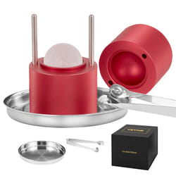 VEVOR Ice Ball Press  2.4"" Ice Ball Maker  Aviation Aluminum Ice Ball Press Kit for 60mm Ice Sphere  Ice Press with Tong and Drip Tray  for Whiskey