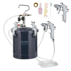 VEVOR Spray Paint Pressure Pot Tank, 10L/2.5gal Air Paint Pressure Pot, 1.5mm+4mm Two Nozzles Two Spray Paint Guns for Industry Home Decor