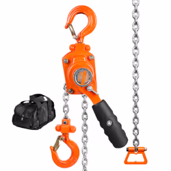 VEVOR Manual Lever Chain Hoist 1/4 Ton 550 lbs Capacity 5 FT Come Along G80 Galvanized Carbon Steel with Weston Double-Pawl ...
