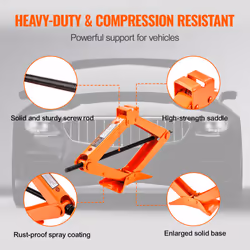 VEVOR Scissor Jack 2.5 Ton Steel Scissor Car Lift Jack Kit with Lug Wrench - Additional view 5