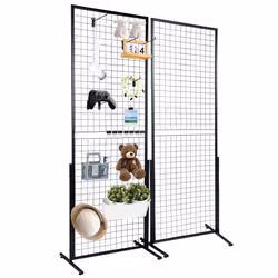 VEVOR 2' x 5.6' Grid Wall Panels Tower 2 Packs Wire Gridwall Display Racks