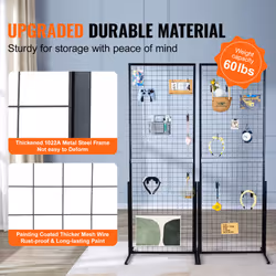 VEVOR 2' x 5.6' Grid Wall Panels Tower 2 Packs Wire Gridwall Display Racks
