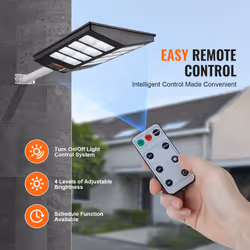 VEVOR 2PCS 800W LED Solar Street Light 1400LM Solar Motion Sensor Lamp Outdoor