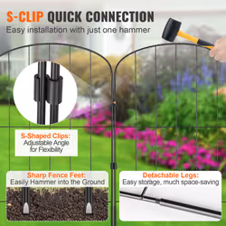 VEVOR Garden Fence No Dig Fence 24''(H)x13''(L)Animal Barrier Fence 28 Pack - Additional view 4