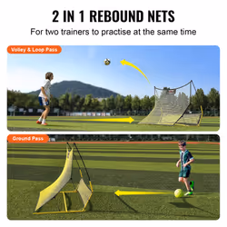 VEVOR 71"x40" Soccer Trainer 2-IN-1 Portable Soccer Rebounder Net  Portable Bag