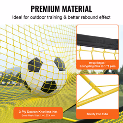 VEVOR 71"x40" Soccer Trainer 2-IN-1 Portable Soccer Rebounder Net  Portable Bag