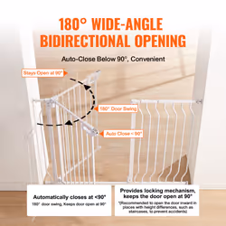 VEVOR Baby Gate Safety Stair Gate Dog Barrier Doorway 29.5"-48.4" Wide 30" Tall