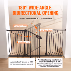 VEVOR Baby Gate Safety Stair Gate Dog Barrier Doorway 29.5"-57.8" Wide 30" Tall