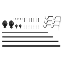 VEVOR Double Rod Curtain Rods 36-72 in(3-6ft) Adjustable Length Round Finials