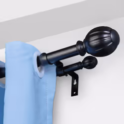 VEVOR Double Rod Curtain Rods 36-72 in(3-6ft) Adjustable Length Round Finials - Additional view 10