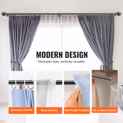 VEVOR Double Rod Curtain Rods 36-72 in(3-6ft) Adjustable Length Round Finials - Additional view 4