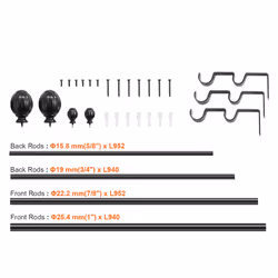 VEVOR Double Rod Curtain Rods 36-72 in(3-6ft) Adjustable Length Round Finials - Additional view 7