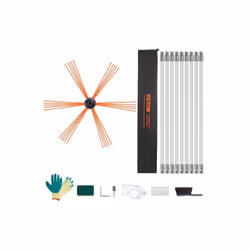 Vevor YCS30YC1PCS9ENFT8V0 30 ft. Chimney Sweep Kit with 9 Reinforced Nylon Flexible Rods 360 deg Cleaning Brush Chimney Clean ...