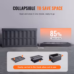 VEVOR Collapsible Storage Bins with Lids Folding Stackable Containers 65L 3-Pack