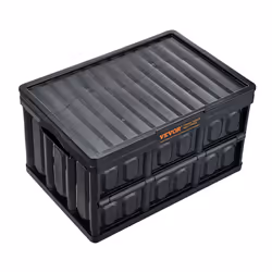 VEVOR Collapsible Storage Bins with Lids Folding Stackable Containers 45L 3-Pack