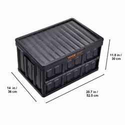 VEVOR Collapsible Storage Bins with Lids Folding Stackable Containers 45L 3-Pack - Additional view 7