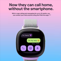 Fitbit Google Ace LTE - Kids Smartwatch with Call  Message  GPS  and Activity-Based Games  Ace Pass Data Plan Required - Spicy - Moovin