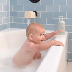 mushie Bath Spout Cover | Soft Silicone Bathtub Faucet Safety Guard for Kids | Universal Fit Cambridge Blue