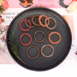 JessLab Spiral Hair Ties  10 Pcs Traceless Phone Cord Hair Ties Spiral