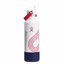 Hydro Flask USA 21 Oz Standard Mouth with Flex Straw Cap and Boot White
