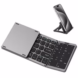 Foldable Bluetooth Keyboard, Folding Keyboard with Touchpad & Number Pad, Wireless Portable Keyboard Mini Travel Keyboard for ...