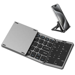 Foldable Bluetooth Keyboard, Folding Keyboard with Touchpad & Number Pad, Wireless Portable Keyboard Mini Travel Keyboard for Windows iOS Android