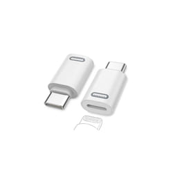 Lightning Female to USB C Male Adapter, 2 Pack USB-C Male to Lightning Female Adapter for iPhone 15/15 Pro/15 Pro Max/15 Plus, iPad Pro/Air, Support