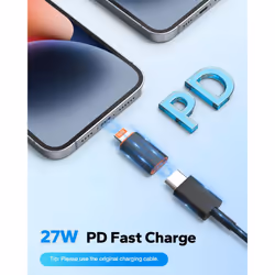 USB C to Lightning Adapter - 2 Pack USB C Female to Lightning Male Adapter Supports 27W PD Fast Charging Data Transfer for iPhone 14/13/12/11/XS/XR/SE