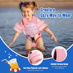 MoKo Toddler Floaties Cartoon Swim Arm Band  Toddler Swim Vest for Kids Pool Float Vests Sleeves Girls Learn to Swim