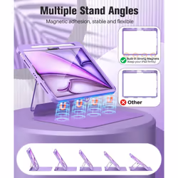 for iPad Air 11 Inch Case 7th/6th Generation M3/M2 2025/2024, iPad Air 5th/4th Gen Case 10.9 Inch 2022/2020 with Pencil Holder, Screen Protector, Lens