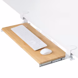VIVO Large Clamp-on Computer Keyboard and Mouse Under Desk Slider Tray 27 x 11 inch Pull Out Platform Drawer Bamboo MOUNT- ...