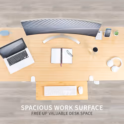 VIVO Large Clamp-on Computer Keyboard and Mouse Under Desk Slider Tray  27 x 11 inch Pull Out Platform Drawer  Bamboo  MOUNT-KB05O