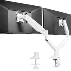 VIVO Premium Aluminum Heavy Duty Dual Monitor Arm for Ultrawide Monitors up to 40 inches and 32.5 lbs Each  Desk Mount Stand  Pneumatic Height  Max VE