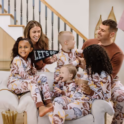 Burt's Bees Baby Baby Toddler 2-Piece Family Jammies Matching Holiday Organic Cotton Pajamas  Football 2024  4T