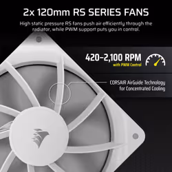 Corsair Nautilus 240 RS LCD Processor All-in-one liquid cooler 12 cm White 1 pc(s) - Additional view 6
