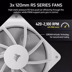 Corsair Nautilus 360 RS Processor All-in-one liquid cooler 12 cm White - Additional view 5