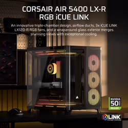 Corsair AIR 5400 LX-R RGB iCUE LINK Midi Tower Black - Additional view 2