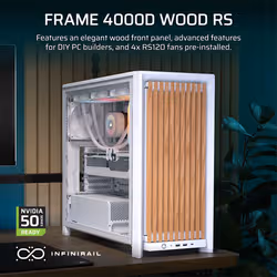 Corsair FRAME 4000D WOOD RS Midi Tower Wood, White - Additional view 4