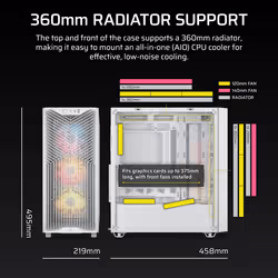 Corsair Midi Tower 3200D RS ARGB PC Case White - Additional view 3